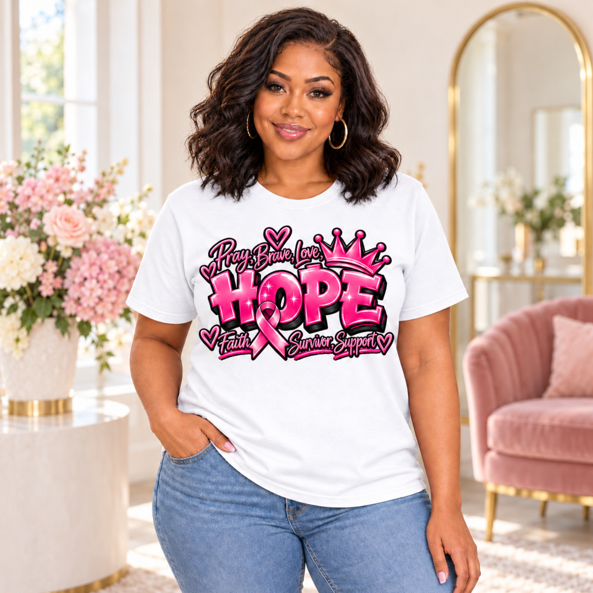 HOPE Crown Breast Cancer Awareness T-Shirt